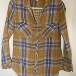 Anthropologie Cloth and Stone yellow plaid flannel Photo 0