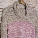 LC Lauren Conrad | High-Low Turtleneck Popo Stripe Sweater Cedar Photo 4