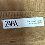ZARA Women's Brown Knit Crew Neck Long Sleeve Pullover Sweater Shirt Top Size S Photo 2