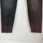 Driftwood  Jackie Washed Black Embroidered Raw Hem Jeans Photo 6