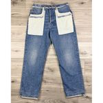Helmut Lang  Inside Out Oversized‎ Boyfriend Jeans Blue Denim White Pockets 31 Photo 4