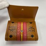 MCM Vintage Visetos Leather Tri-Fold Wallet, Cognac - Preowned Photo 9
