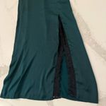 ZARA NWT Satin Lace Asymmetrical Midi Slip Dress Womens Medium EmeraldGreen Sexy Photo 1