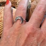 Boho Crescent Moon Filigree Sterling Silver Ring Silver Photo 2