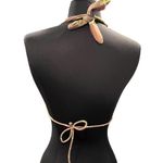 Victoria's Secret Victoria Secret Anchor Print Tan Halter Bikini Top Photo 2