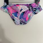Island Soul  Women's Floral Print Ruffle Bikini Purple Small Top Medium Bottoms Photo 14