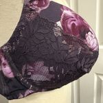 Cacique  Bra 42DDD Boost Balconette Purple Lace Floral Underwire Front Detail Photo 2