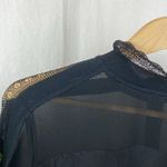 Sandro  Black Long Sleeve Sheer Blouse Top 3 L Photo 3