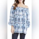 Karen Kane  Off Shoulder Tie Dye Print Top, Shibori ruffle Photo 1