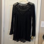 Free People  Black Lace Tunic/Sheer Dress Size Large Photo 5