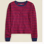 J.Crew ‎ Vintage Jersey Long-Sleeve Red and Blue Striped T-shirt Sz M Photo 1