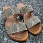 Qupid  rhinestone embellished flat slides / 5.5 / New in Box Photo 6