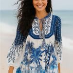 Farm Rio Palm Tree Beach Off-White Mini Dress NWT Photo 2