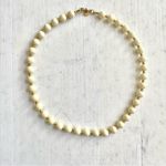 Monet  vintage cream and gold tone beaded necklace Photo 1