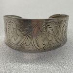 Vintage Sterling 925 Thailand Cuff Bracelet Ornate Floral Scroll Hand Engraved Silver Photo 0