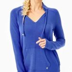 Lilly Pulitzer Hoodie Womens Medium Blue Cassie Popover Pullover Luxletic Photo 0