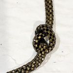 Dark Gun Metal Color Mesh Snake Box Chain Necklace with Multiple Love Knotts Photo 2