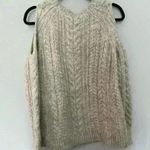 Soft Surroundings  Cold ShoulderChunky Cable Knit Sweater Photo 4