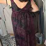 Nordstrom DR2 by Daniel Rainn Organza Floral Print Tie Shoulder Maxi Dress Maroon Size XS Photo 5