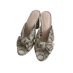 Loeffler Randall Snake Print Leather Knot Sandals Heels Size 6.5 Photo 2