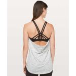 Lululemon  Moment to Movement 2-in-1 Tank Size‎ 6 Gray Black Built-In Bra Yoga Photo 3