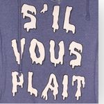 Wildfox OG:  ☻︎ S’il Vous Plait Melted Letters Pullover Hoodie ☻︎ Navy Blue ☻ XS Photo 5