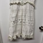 Three Floor  Womens White Lace in Line Mini Dress Frilly Ruffles Size 6 Small Photo 7