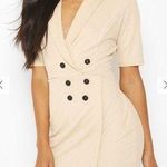 Boohoo  plunge double breasted blazer dress front slit stone size 6 us Photo 0