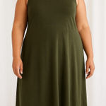 Athleta  Olive Green Tank Dress 2X Knit Lined Modal Spandex Stretch‎ Athleisure Photo 0