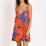 Show Me Your Mumu Dress Women XS Orange Blue Floral Criss Cross Applesauce Photo 7