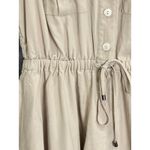 Nine West Sleeveless Beige Shirt Dress Button Drawstring Safari Rayon Blend L Photo 1