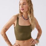 Urban Outfitters  Sweet Thing Ribbed Tank Top In Green Photo 0