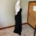 Allison Brittney Black White Lace Crochet Back V-Neck Maxi Dress Small Photo 2