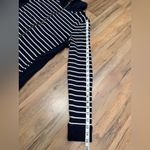 Ralph Lauren Lauren  Navy White‎ Striped Zip Sweater 100% Cotton M Photo 8
