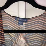 Democracy  Open Front Duster Geometric Print Earth Tones Sheer L/XL Photo 2