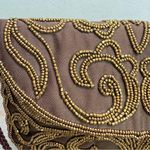 Vintage Walbaeg Beaded Satin Evening Bag Dressy Formal Purse Brown Crossbody Photo 2