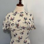Sweet Salt Women Floral Homestead Classic Vintage Cream Lined Midi Dress Size 12 Green Photo 6