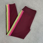 PINK - Victoria's Secret Pink by Victoria’s Secret Stripe Leg Ultimate High Rise Leggings  Maroon Neon‎ Photo 13