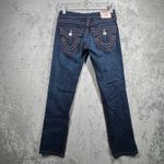 True Religion  Billy 27 Straight Dark Wash Row Seat Flap Pocket Designer Y2K Retr Photo 2