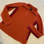 The North Face  Orange And Red Fleece‎ Pullover Quarter Zip Small S Warm Photo 0
