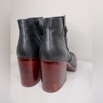 Kork-Ease Korks Mertle Black Leather Ankle Boots Dark Red/Brown Block Heel Size 8.5 VGUC Photo 4