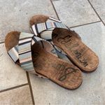 Sorel Sam Edelman Women's 8.5 Hattie Slide Sandal Sandals Blue Gray Gold Green Summer Photo 3