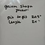 Gaiam Sherpa Fleece Full Zip Athletic Jacket Shawl Collar Yoga Off White size M Photo 10