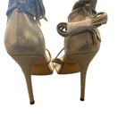 Lulus  Aimee Champagne Metallic Lace-Up Heels
Gold Glam Black Tie NYE shoes Photo 9