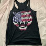 Modern Lux black American flag lion tank top Photo 4