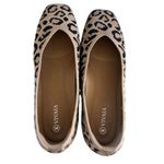 Vivaia Tan Black Leopard Square Toe Comfort Ballet Flat Brown Size 9 Photo 3