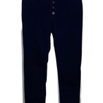 Just Black High Rise Button Fly Skinny Jeans Women’s Size 30 Dark Wash Frayed Photo 0