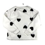 Loft - Faux Fur Heart Sweatshirt in Black and White Photo 2