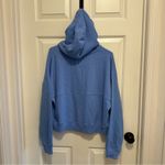 Aerie  Pullover Sweater Women’s Blue Hooded Kangaroo Pocket Drawstring Size Med Photo 1