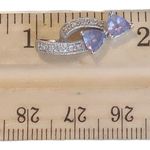 10K 10KT White Gold Trillion Cut Tanzanite Pendant Photo 4